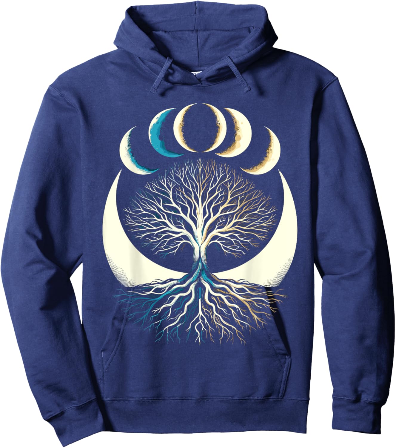 Phases Of The Moon Tree Hoodie - Hoodie | Navy
