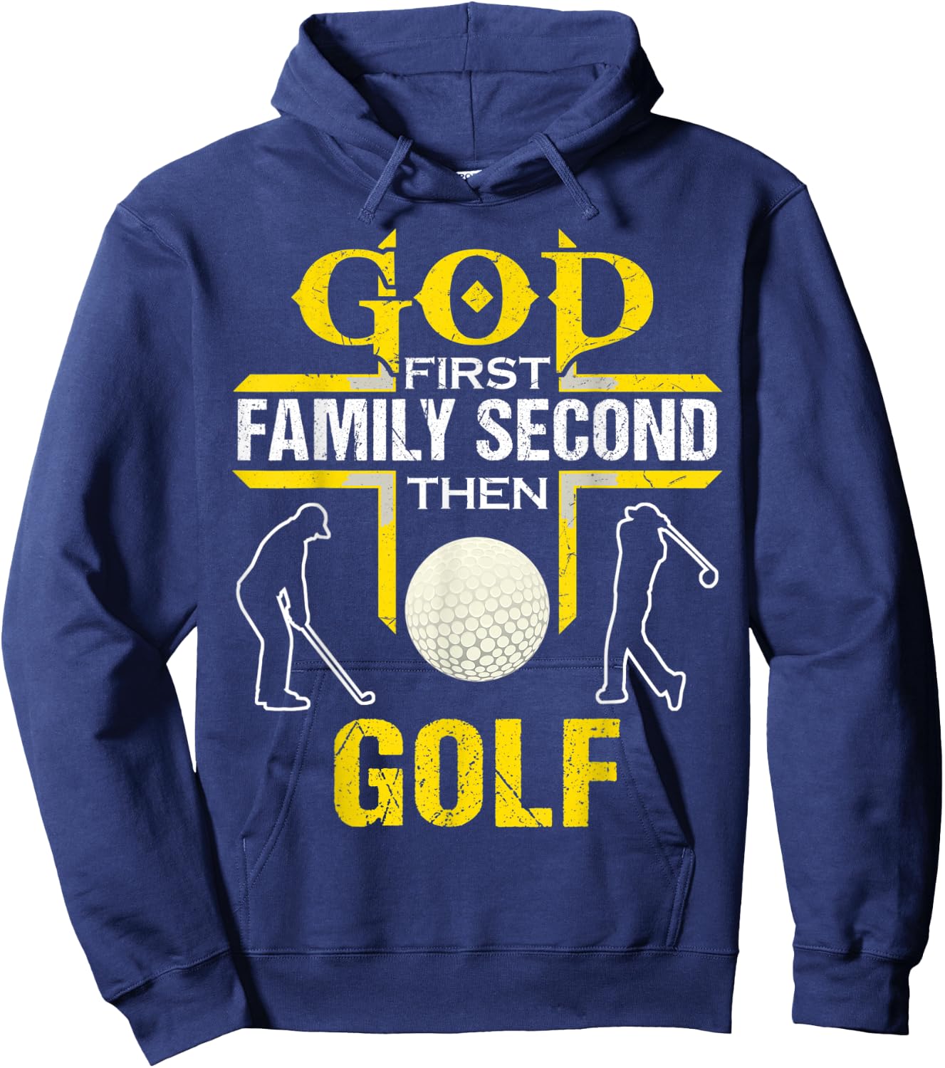 God First Family Second Then Golf women Hoodie - Hoodie | Navy