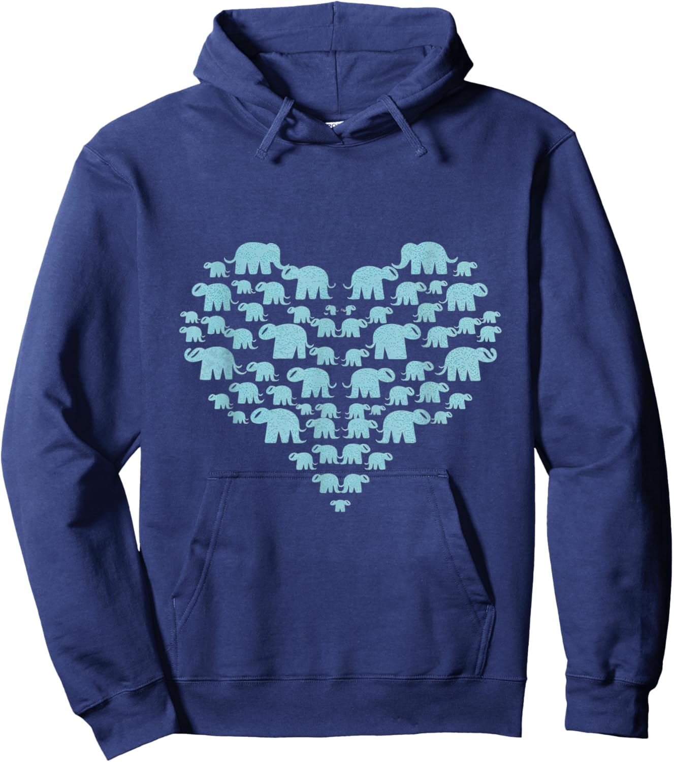 Heart Elephants Love Animal Wildlife Elephant Hoodie - Hoodie | Navy