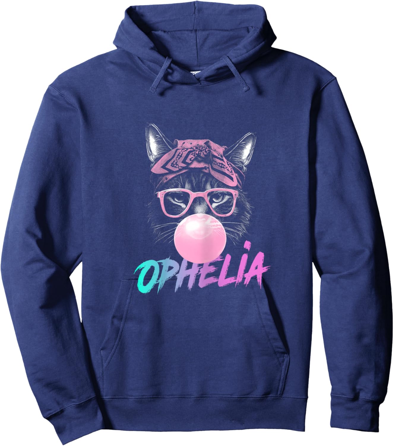 OPHELIA - Adorable girl name with cute Cat Hoodie - Hoodie | Navy