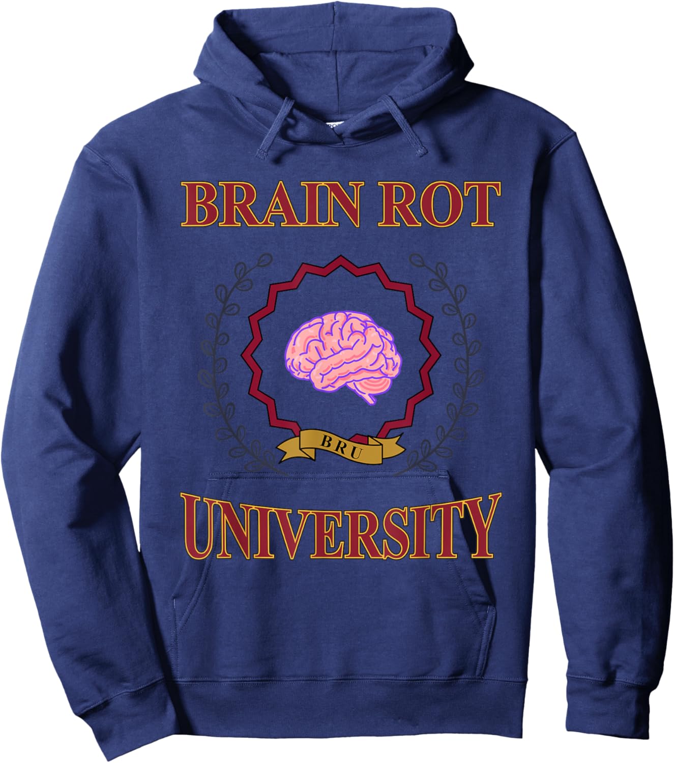Bru Brain Rot University Hoodie - Hoodie | Navy