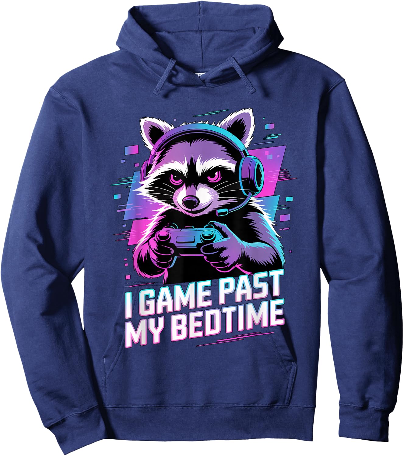 Raccoon Gaming I Game Past My Bedtime Hoodie - Hoodie | Navy