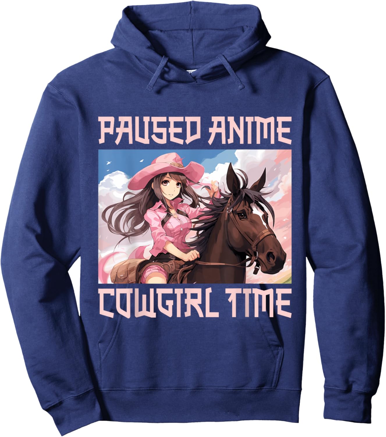 Anime Horse Cowgirl Japan Anime Hoodie - Hoodie | Navy