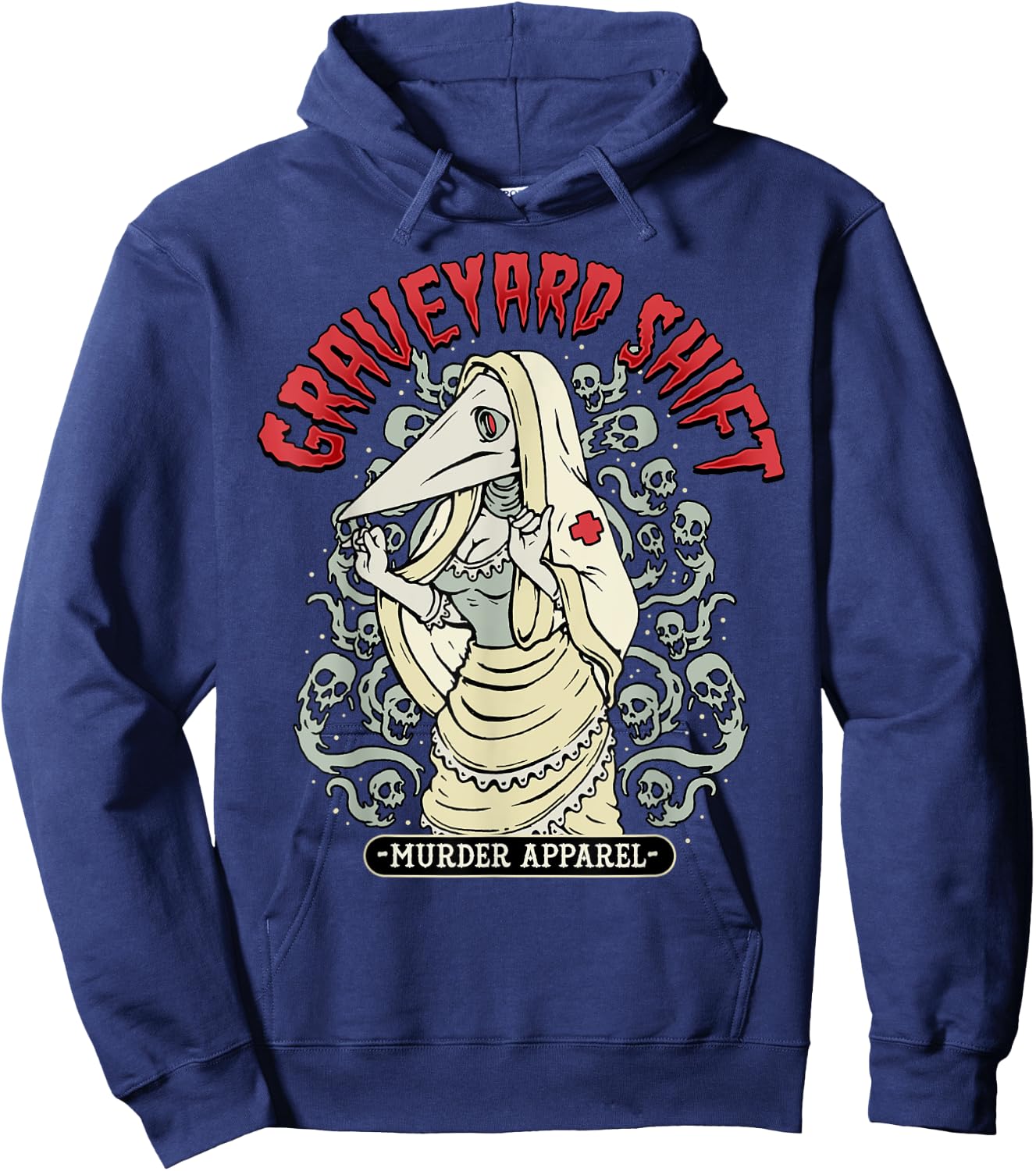 Plague Nurse Graveyard Shift Horror Hoodie - Hoodie | Navy