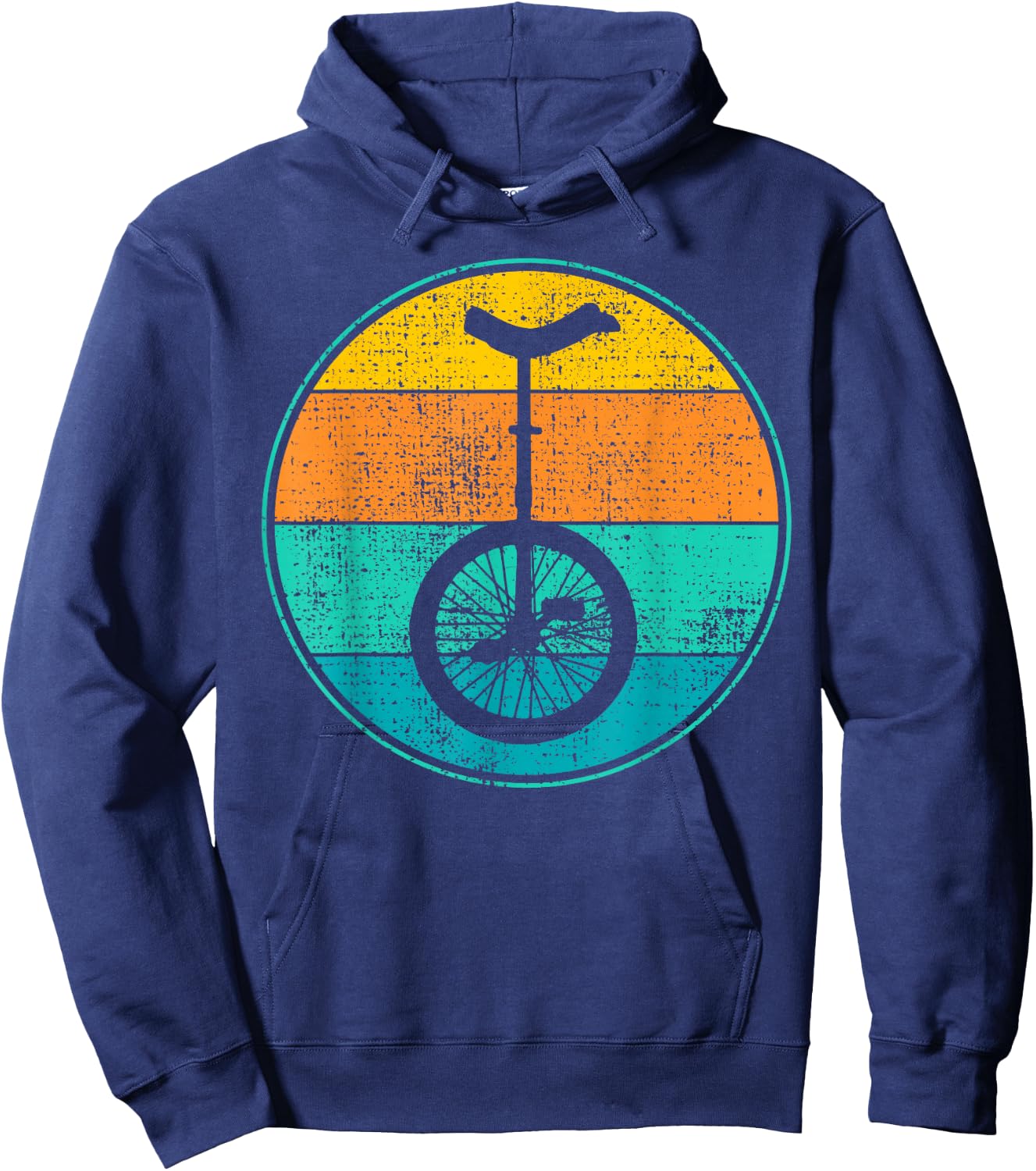 Unicycle Vintage Retro 70s Graphic Design Gift Hoodie - Hoodie | Navy