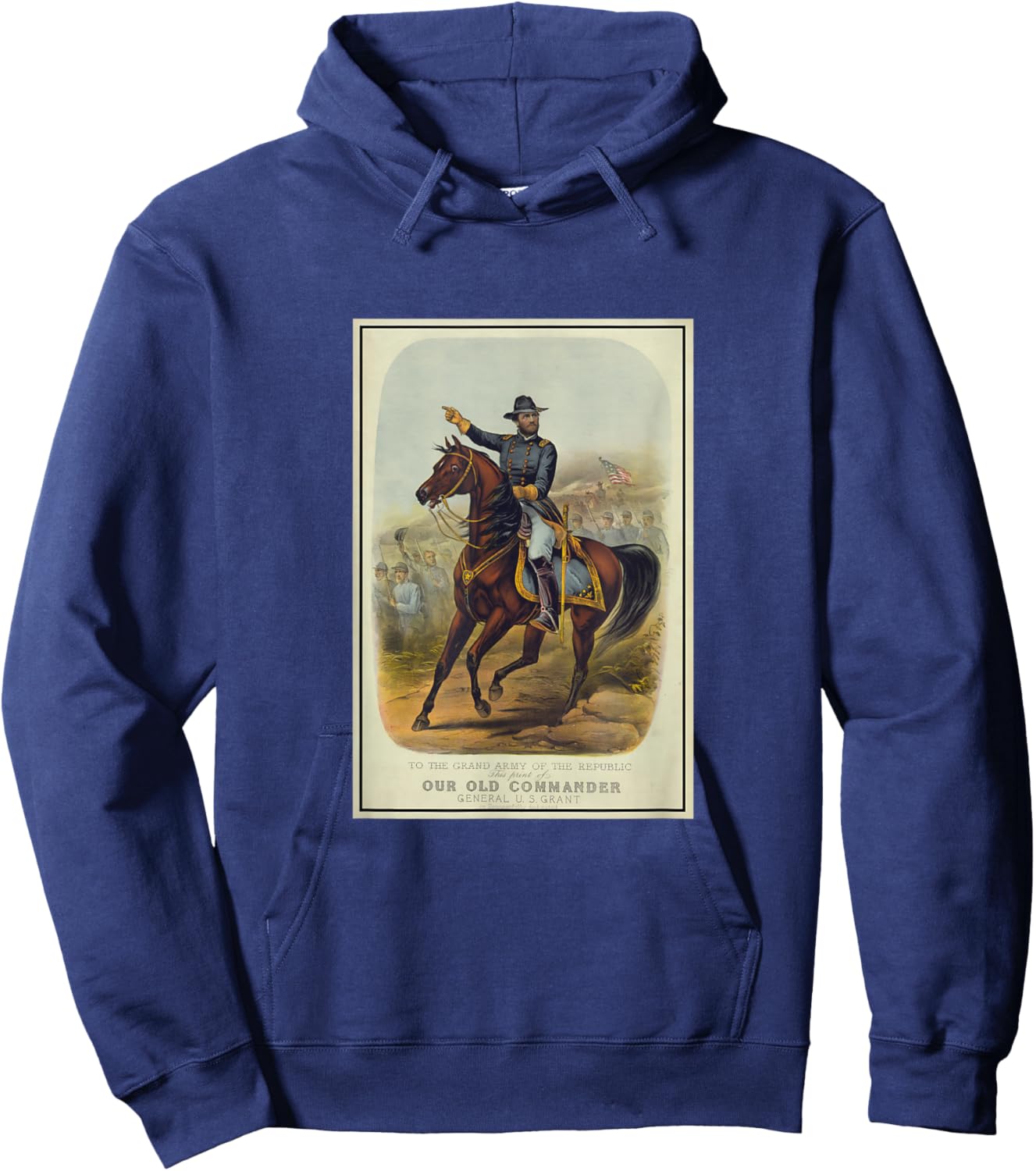 Ulysses S. Grant on Horseback Hoodie - Hoodie | Navy