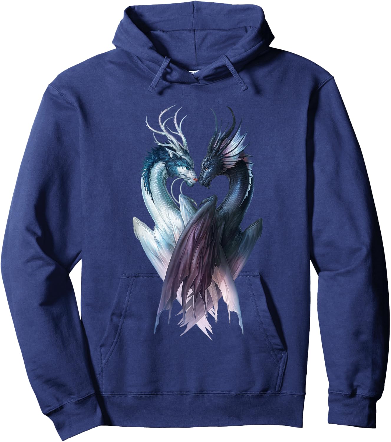 JoJoesArt, Yin Yang Dragon Dragons Hoodie - Hoodie | Navy