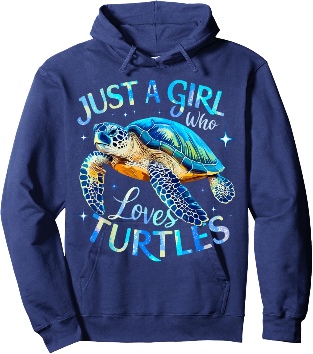 Sea Turtle Just a Girl Who Loves Turtles Hoodie - Hoodie | Navy