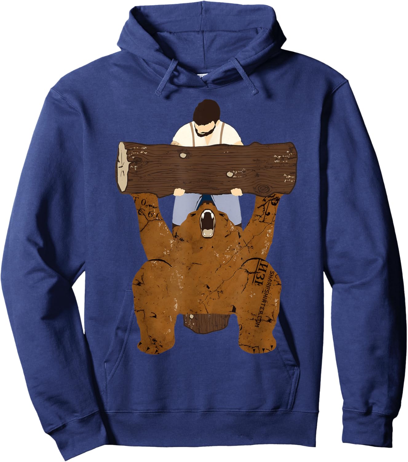 Bear and Man at the Gym Bear Spotting Hoodie - Hoodie | Navy