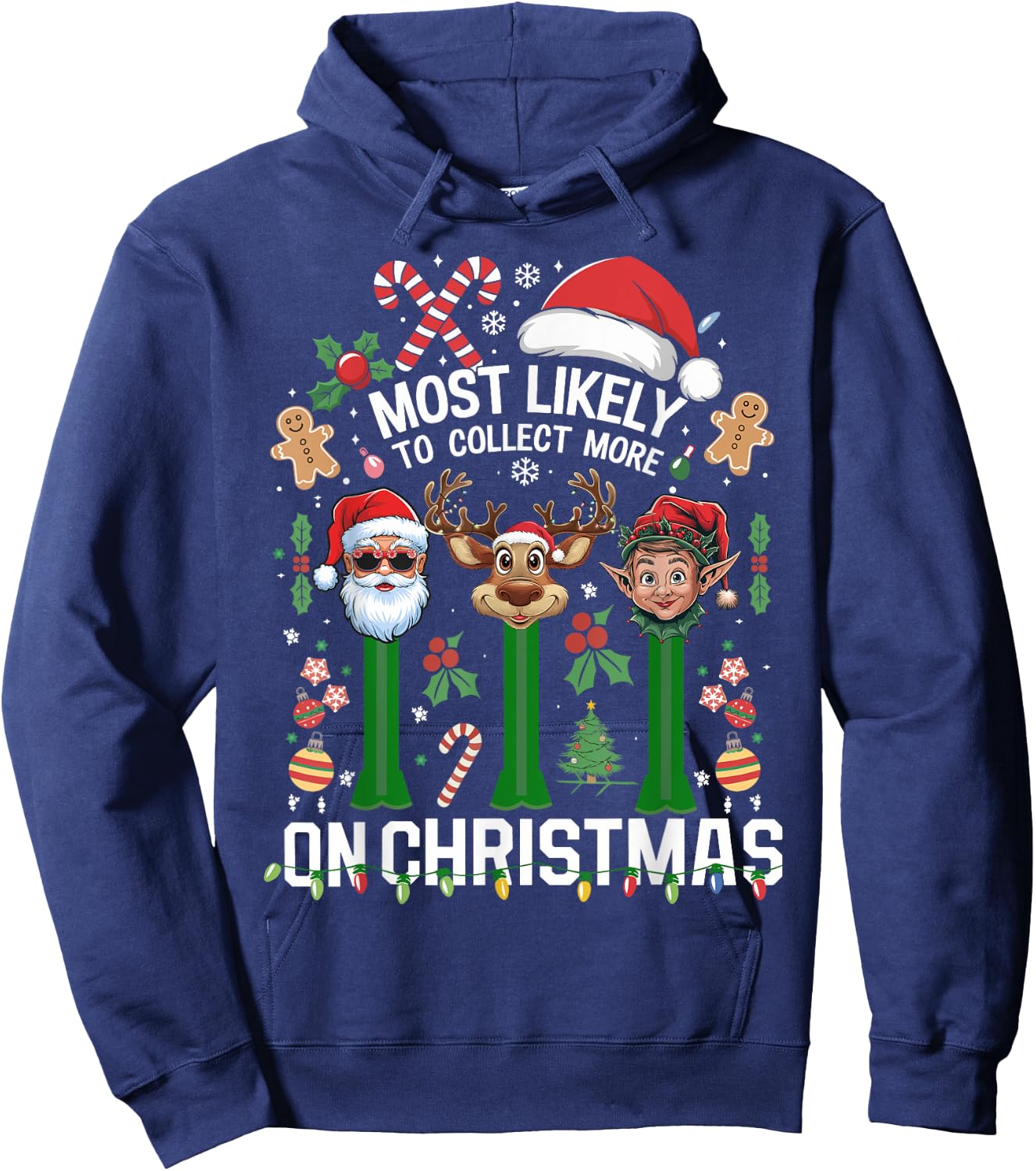 Xmas We Collect More On Christmas Hoodie - Hoodie | Navy