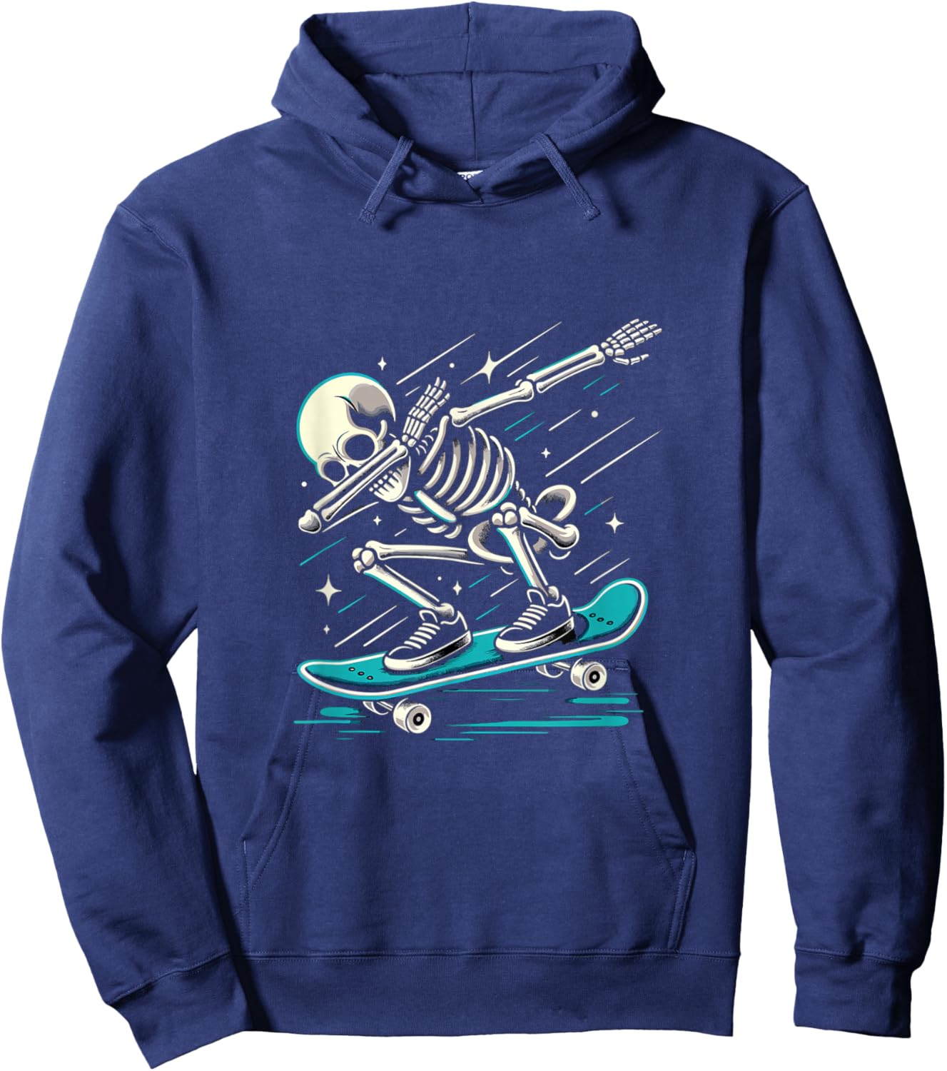 Dabbing Skeleton Skater skateboard lover Hoodie - Hoodie | Navy