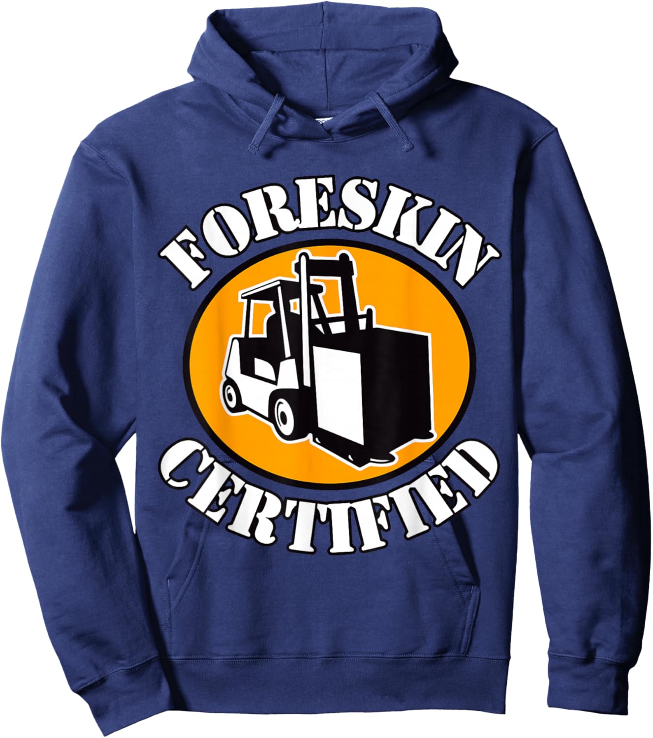 Foreskin Certified , Small, Black Hoodie - Hoodie | Navy