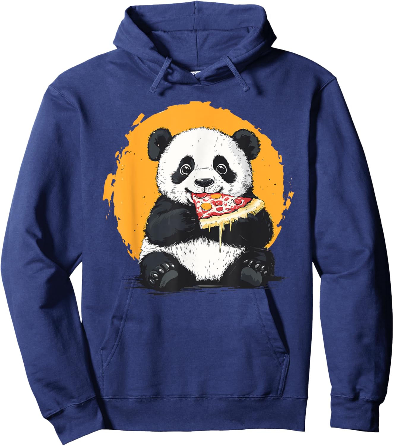 Panda eating pizza illustration for kids Hoodie - Hoodie | Navy