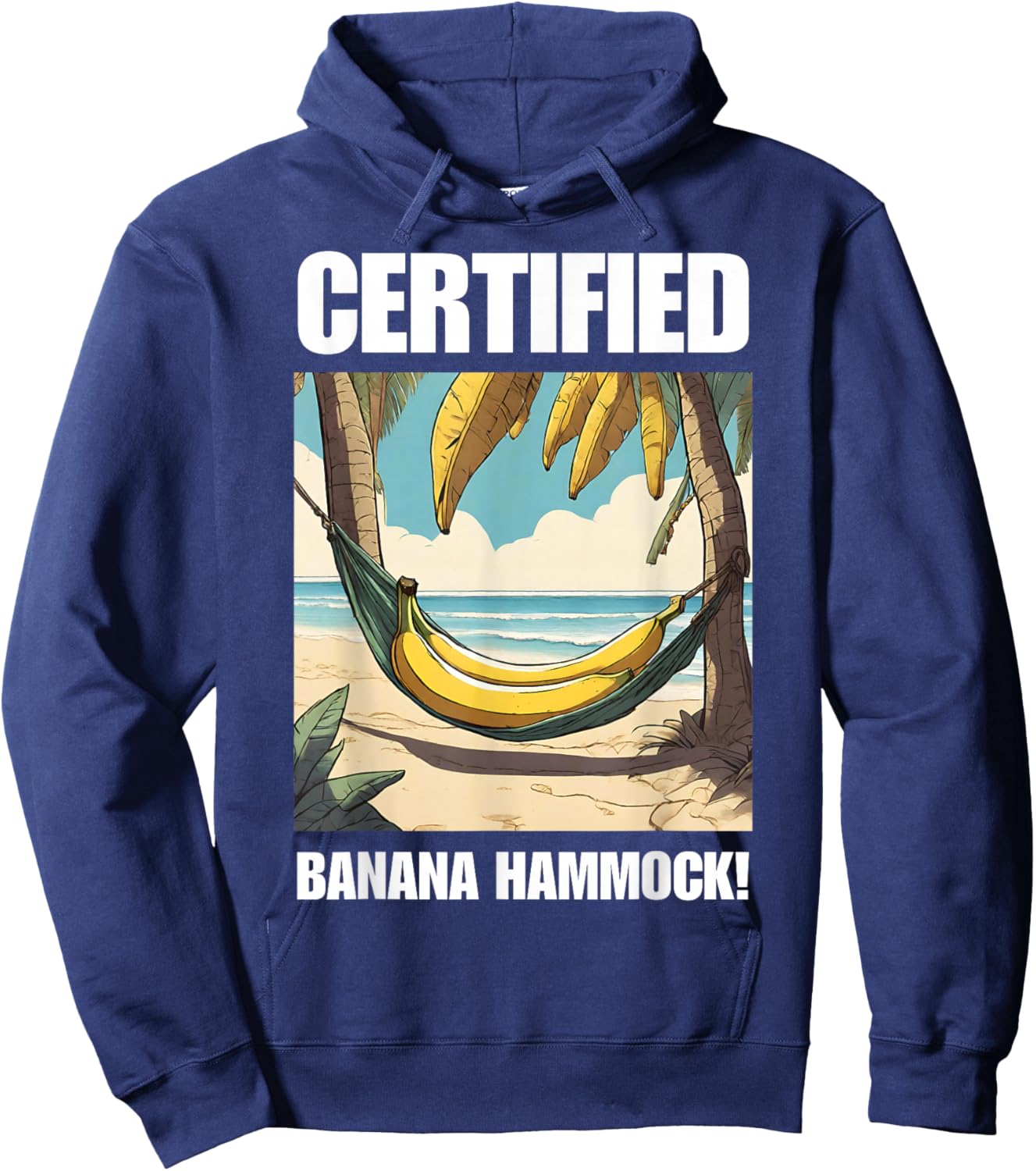 Funny Banana Hammock And Swimming Pool Bananas Hoodie - Hoodie | Navy