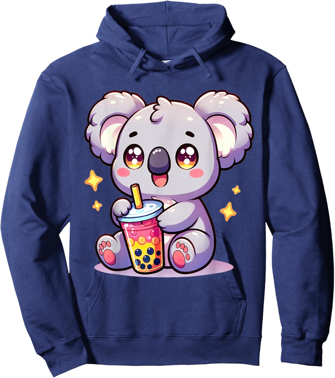 Koala Kawaii Bubble Tea Boba Milk Cute Anime Hoodie - Hoodie | Navy