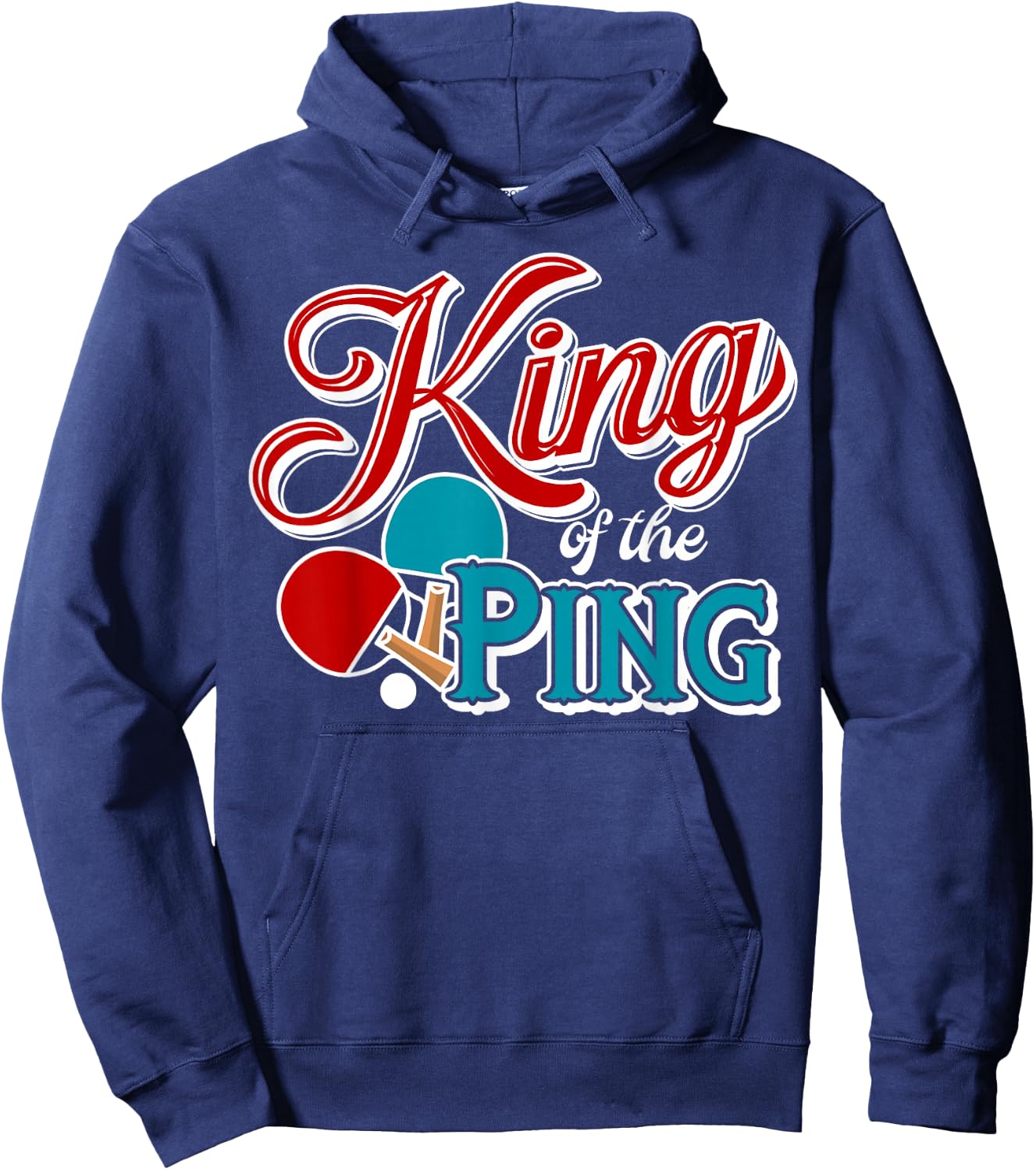 Table Tennis King of Ping Pong Funny Retro Hoodie - Hoodie | Navy