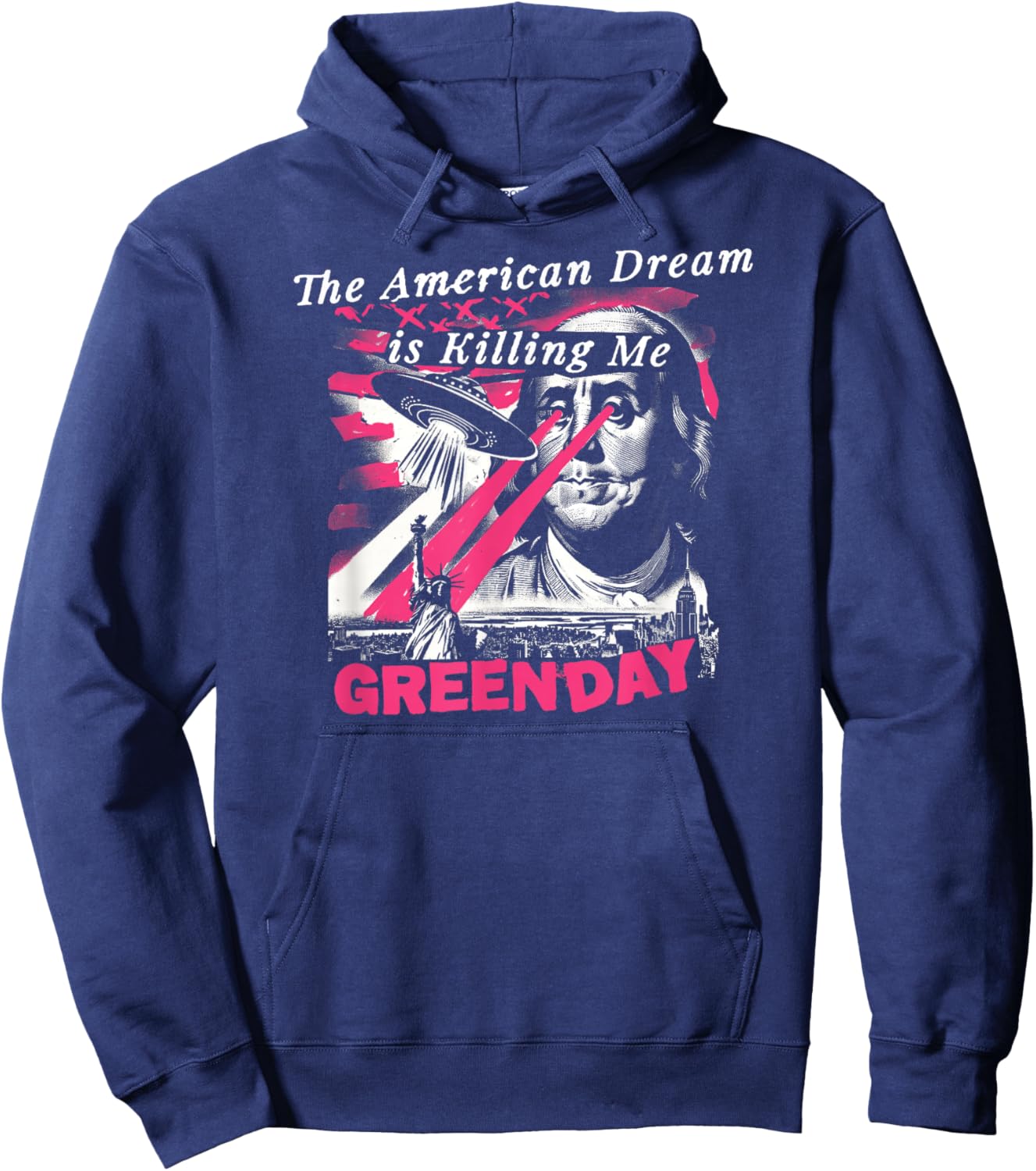 Green Day American Dream Abduction Hoodie - Hoodie | Navy