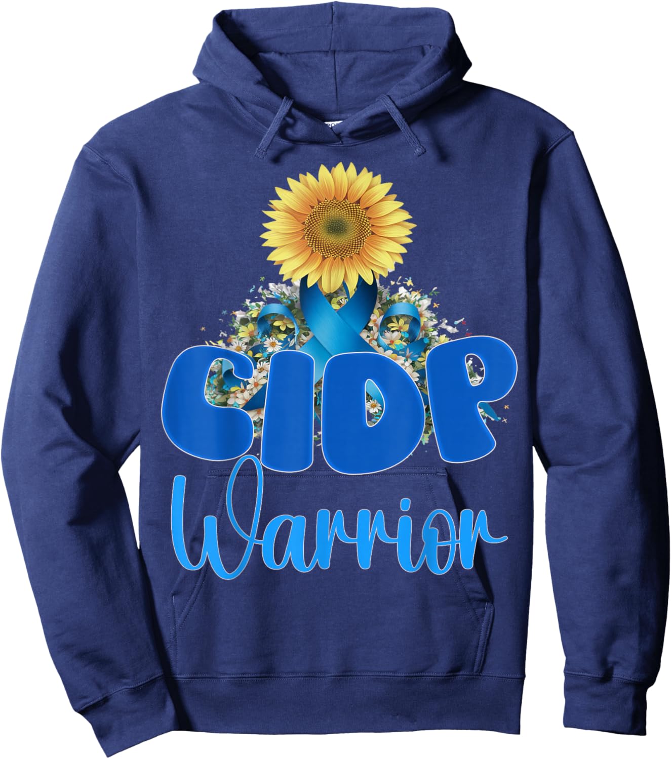 CIDP awareness sunflower Hoodie - Hoodie | Navy