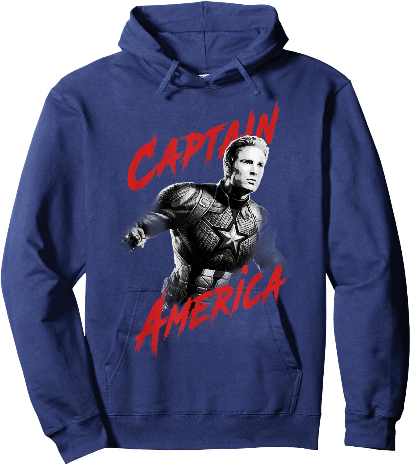 Avengers Endgame Captain America Tonal Portrait Hoodie - Hoodie | Navy