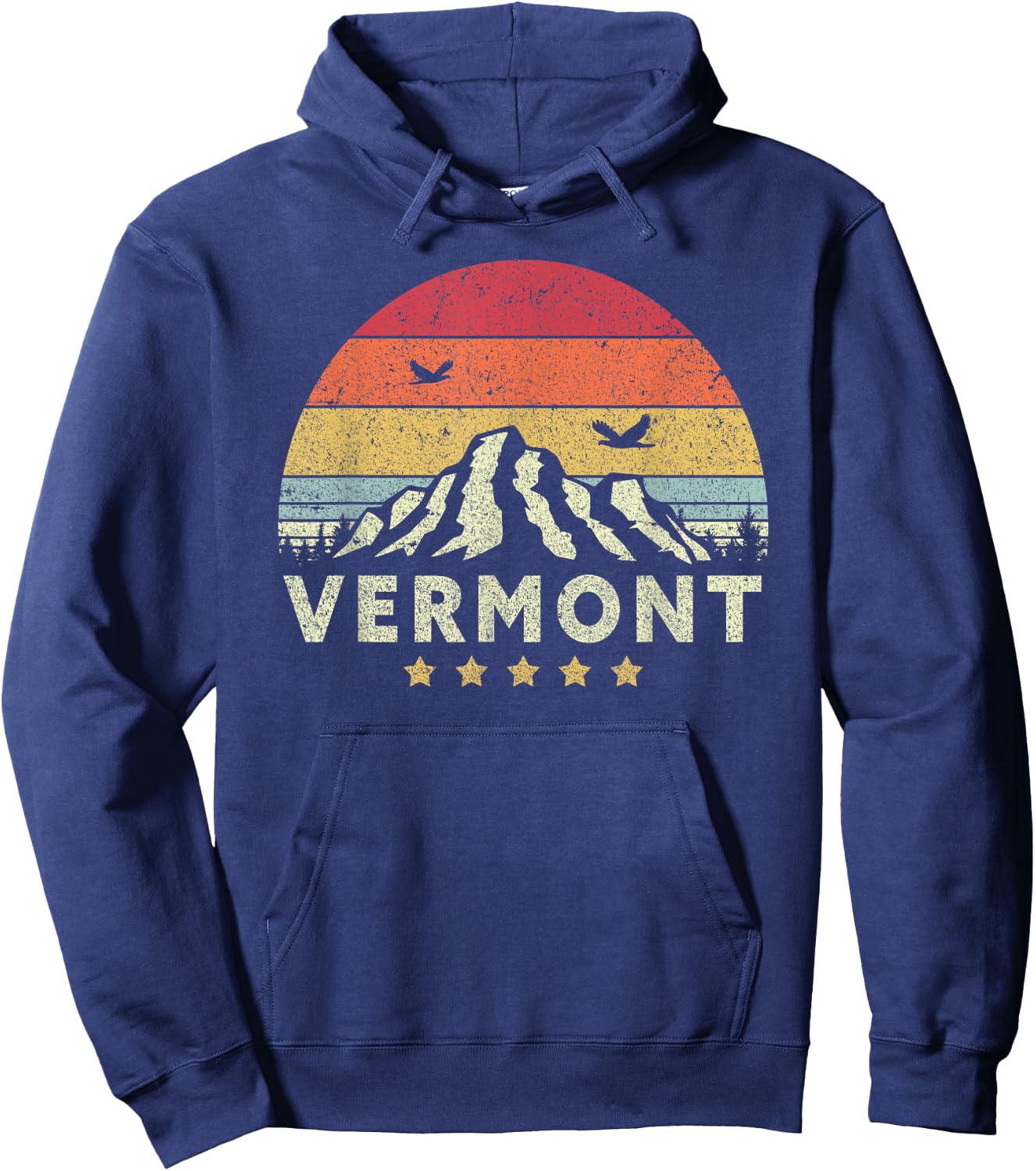 Vermont Shirt. Retro Style VT, USA Hoodie - Hoodie | Navy