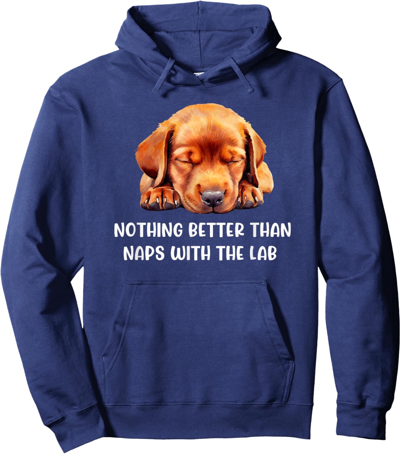 Fox Red Lab Mom Dad Napping Labrador Retriever Hoodie - Hoodie | Navy