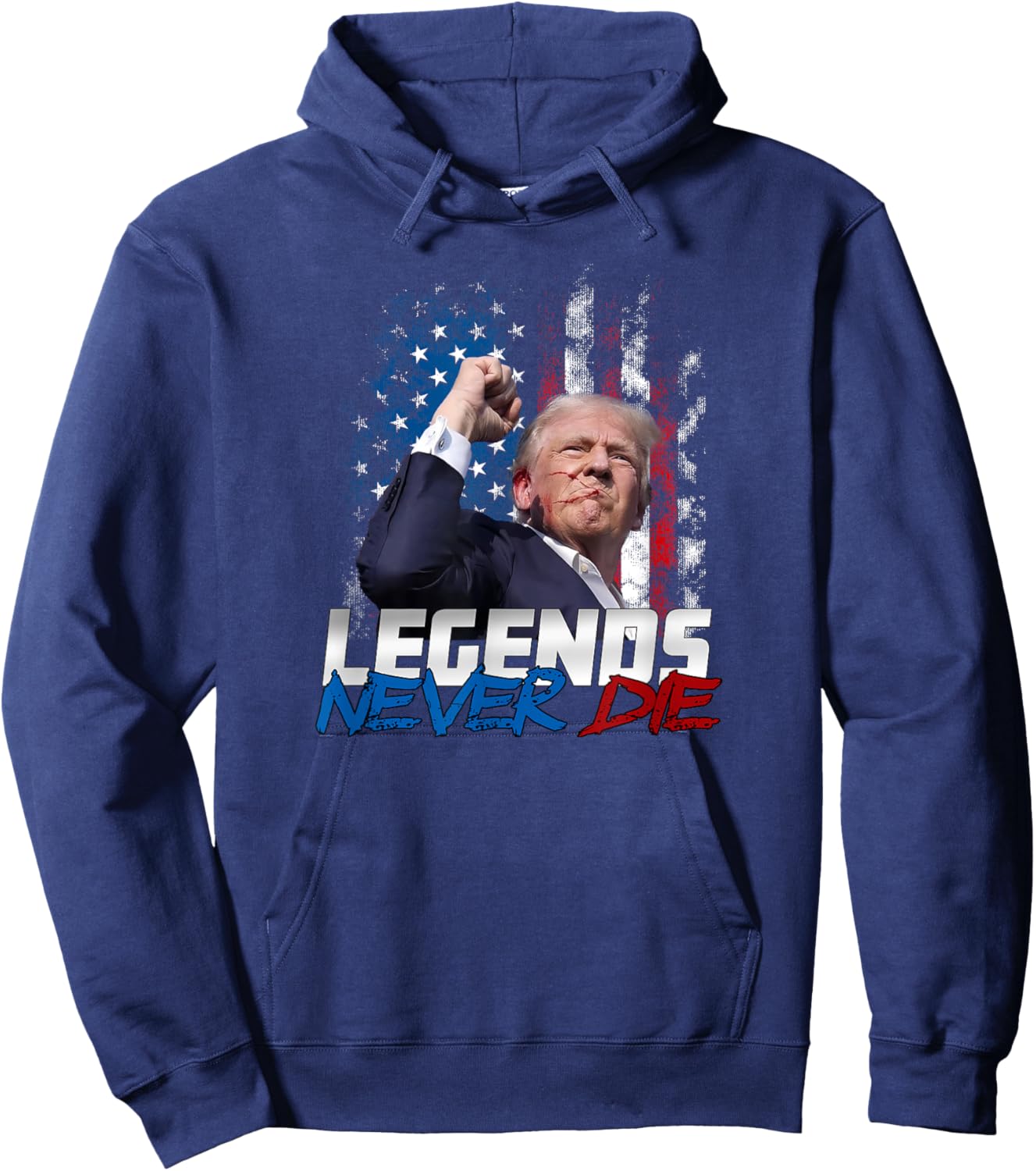 Legends Never Die - President Donald J. Trump Hoodie - Hoodie | Navy