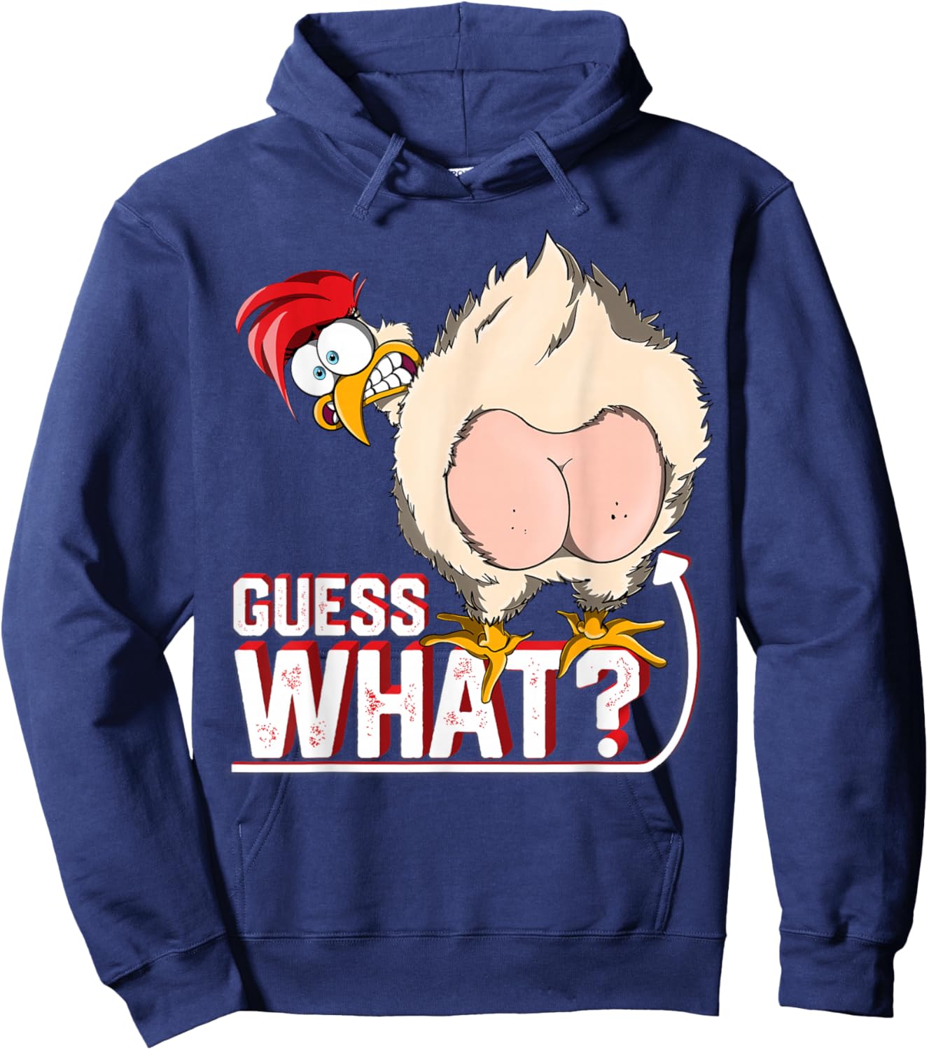 Guess What? Chicken Butt - Chicken Lover Farm Hoodie - Hoodie | Navy