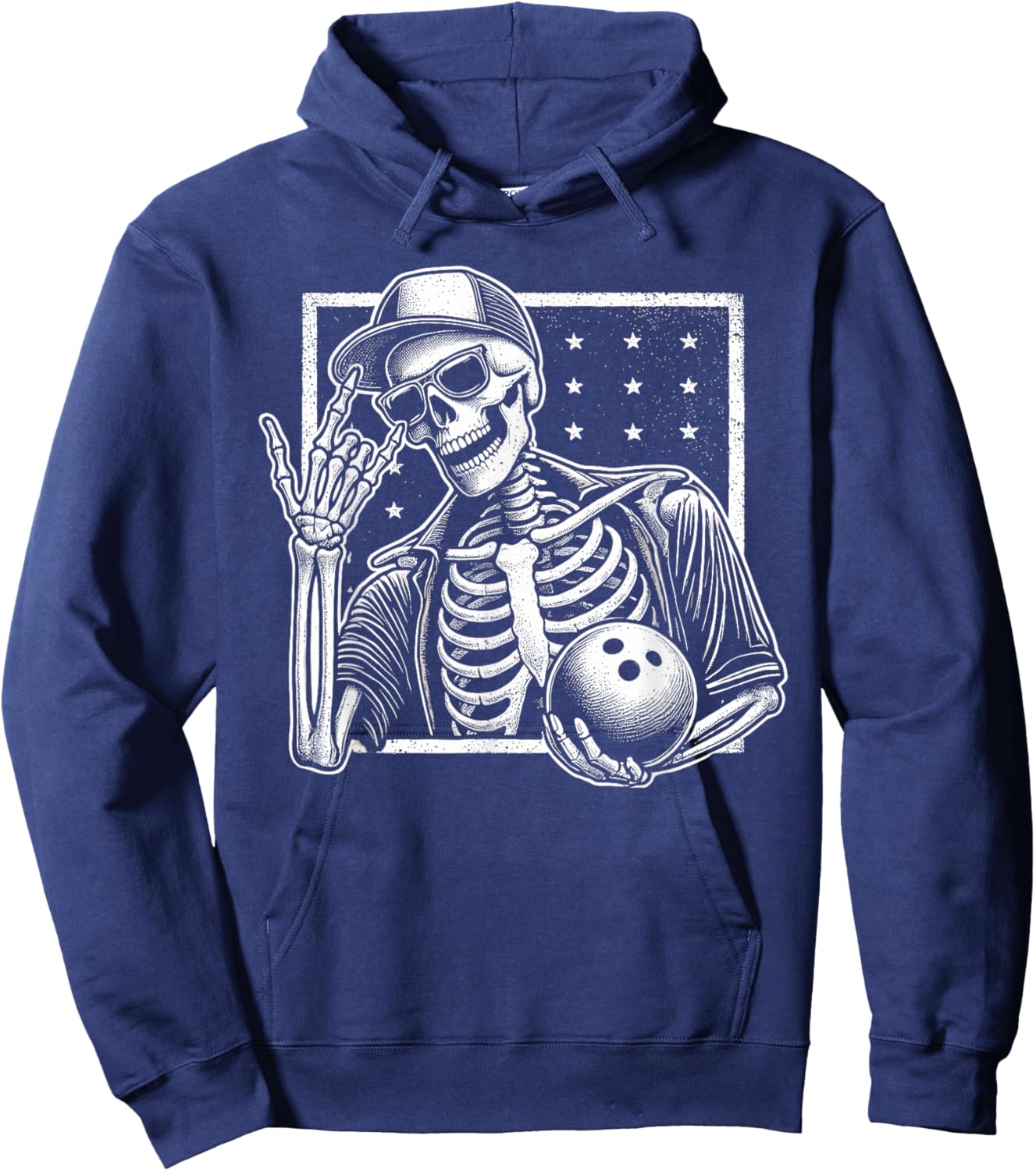 Skeleton Bowling Player Birthday Halloween Kids Hoodie - Hoodie | Navy