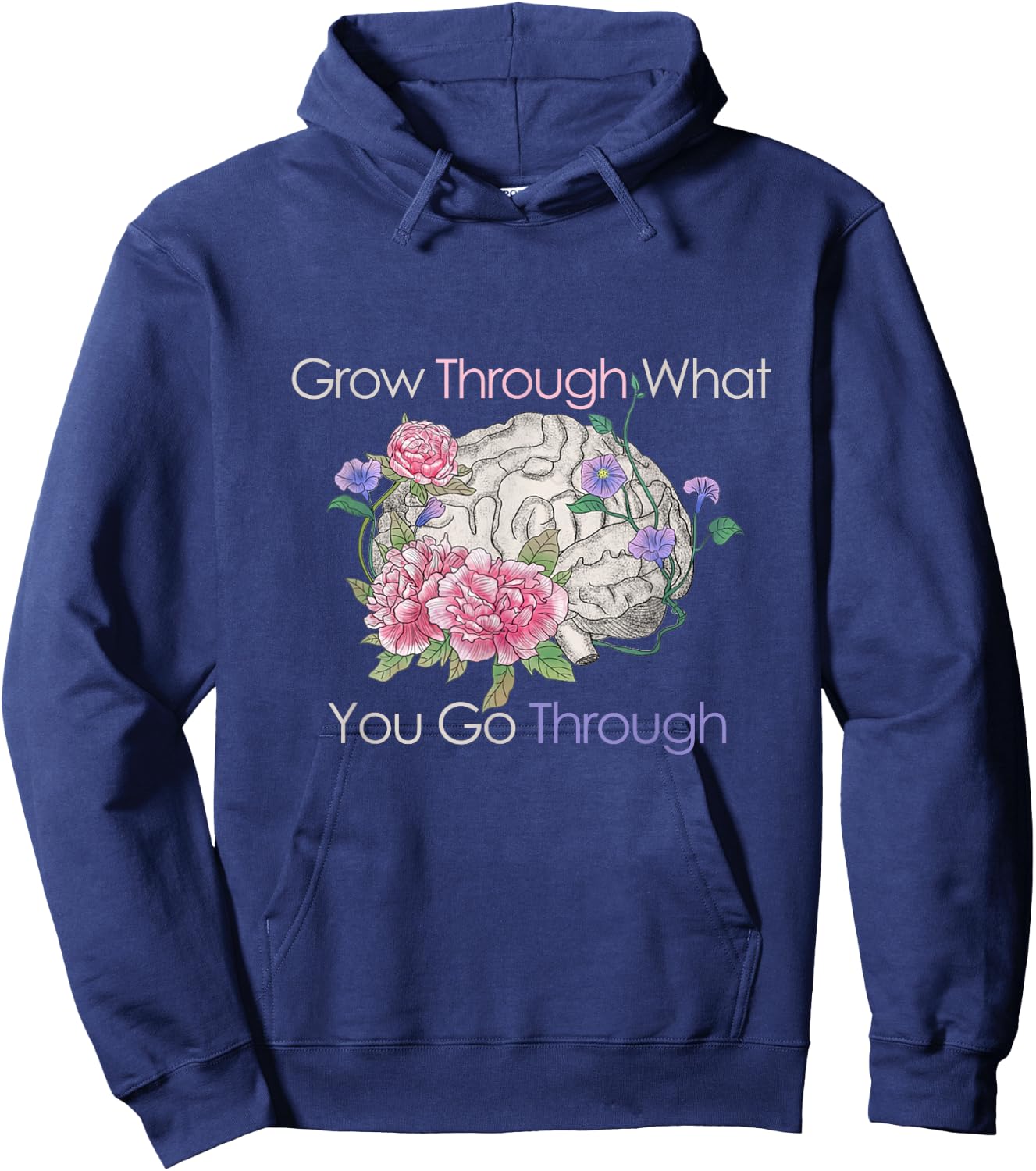 Grow Through What You Go Through Hoodie - Hoodie | Navy