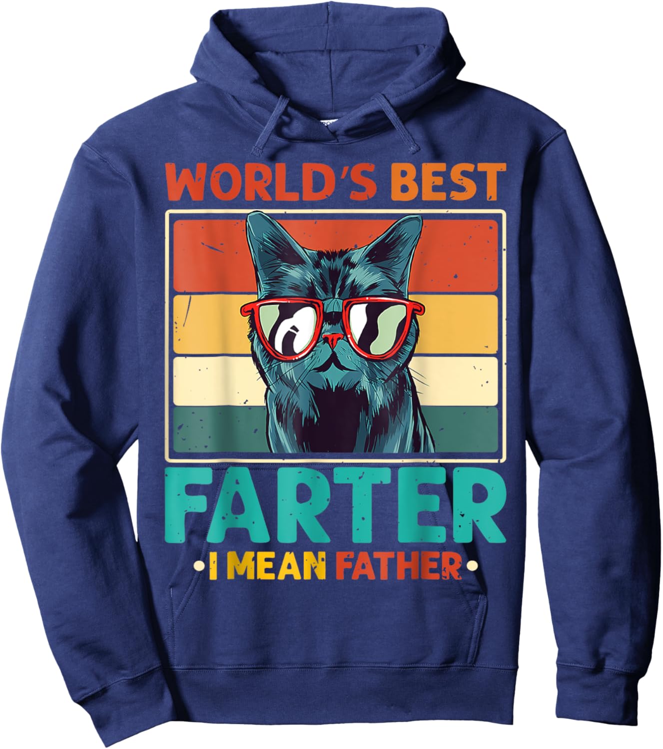 Worlds Best Farter I Mean Father Cat dad Hoodie - Hoodie | Navy