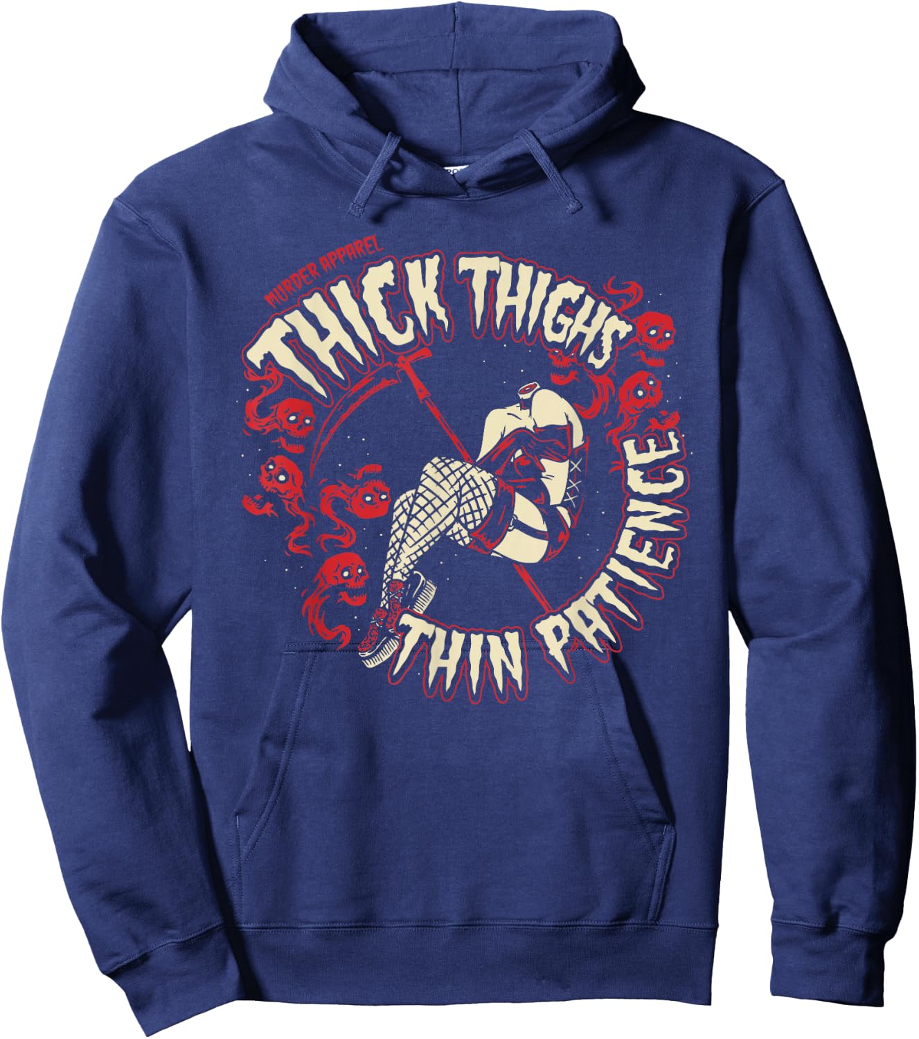 Thick Thighs Thin Patience Feminist Hoodie - Hoodie | Navy