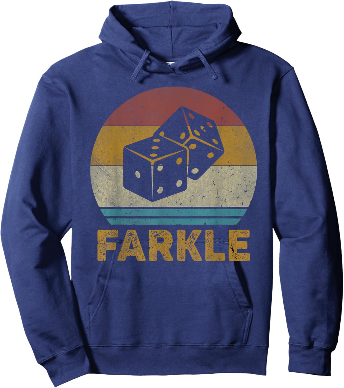 Farkle Vintage Farkle Dice Game Hoodie - Hoodie | Navy