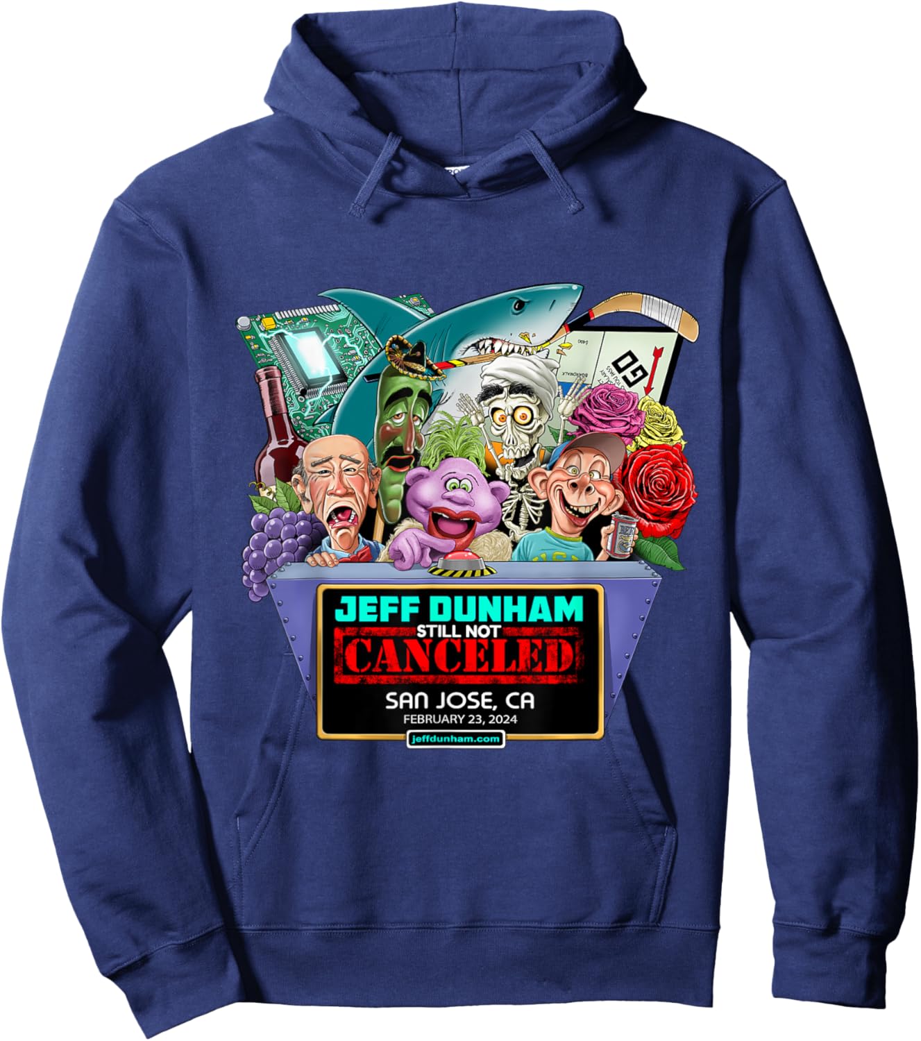 Jeff Dunham San Jose, CA (2024) Hoodie - Hoodie | Navy