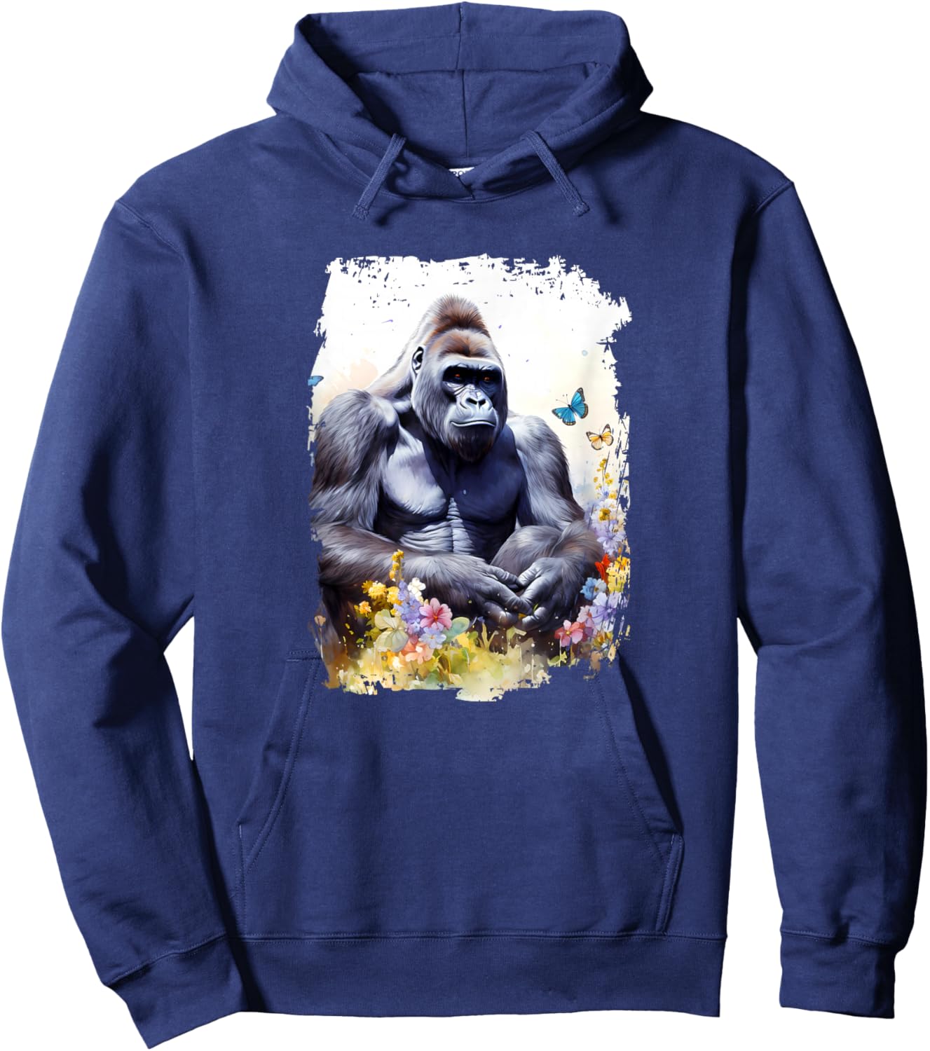 Gorilla Flower Butterfly Hoodie - Hoodie | Navy