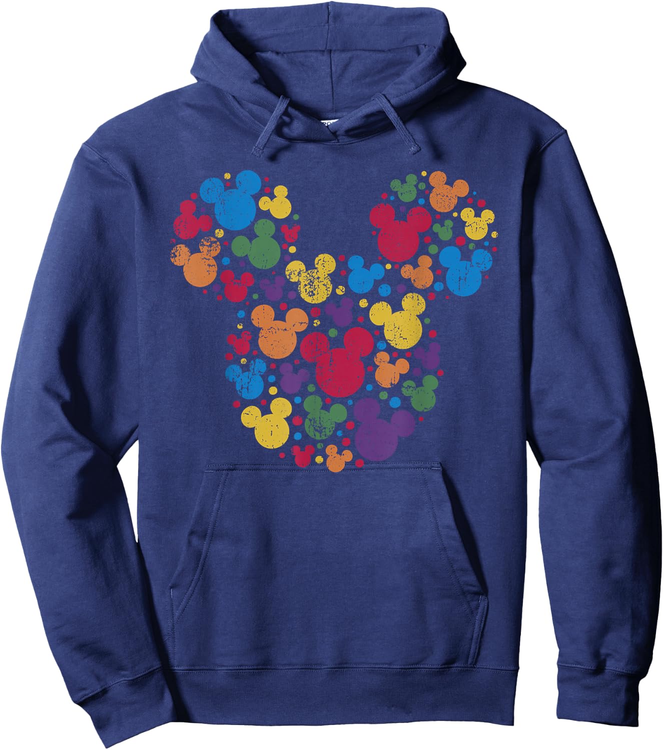 Disney Mickey Mouse Icon Retro Rainbow Small Hoodie - Hoodie | Navy