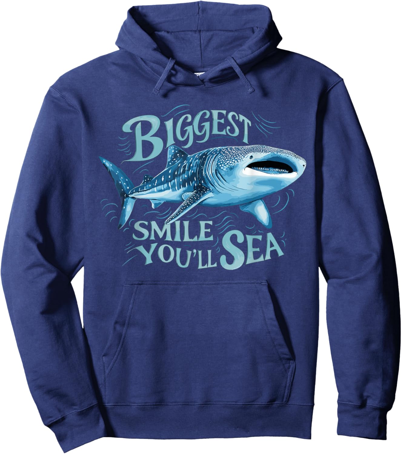 Funny Whale Shark Biggest Smile Pun Hoodie - Hoodie | Navy