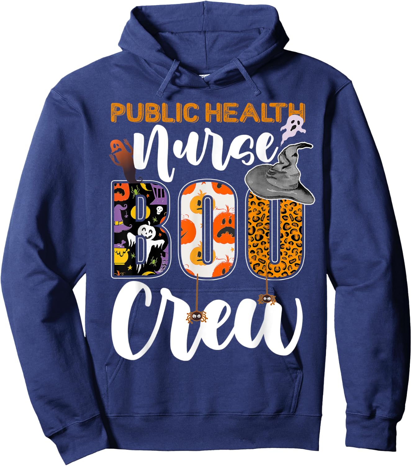 Public Health Nurse Boo Crew Halloween Matching Hoodie - Hoodie | Navy