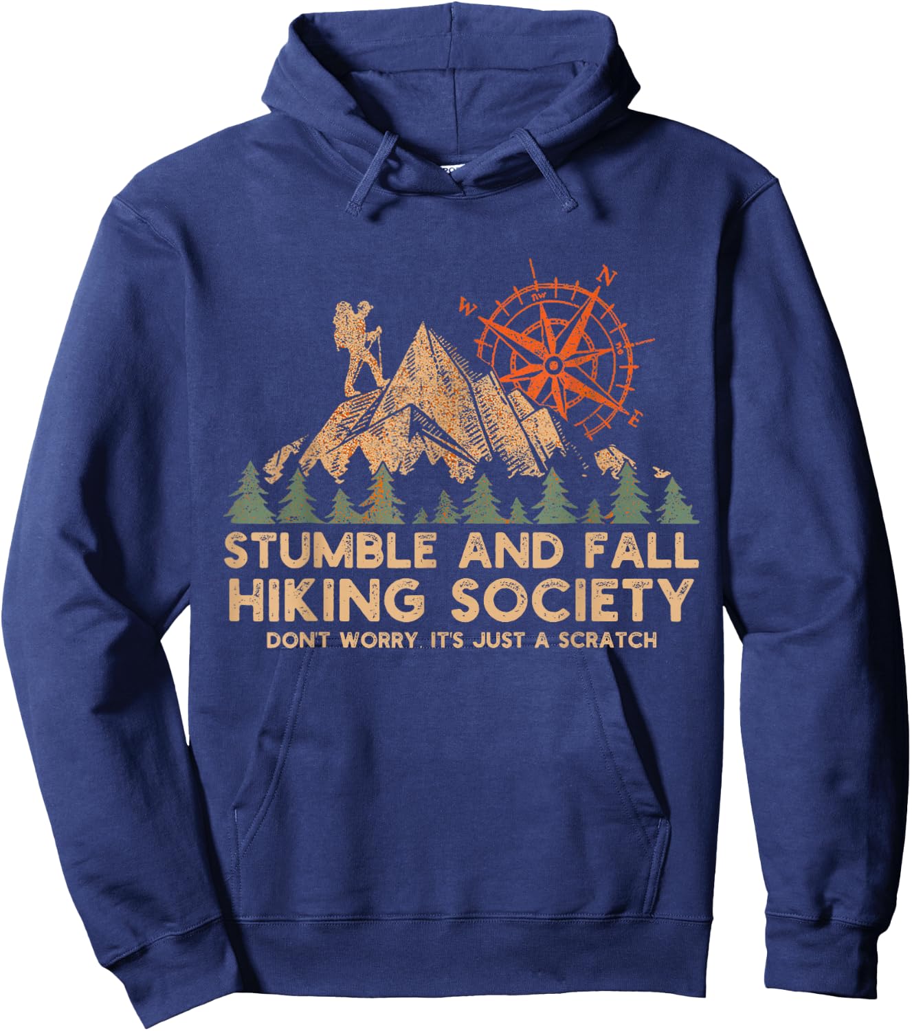 Stumble And Fall Hiking Society Don't Worry Hoodie - Hoodie | Navy