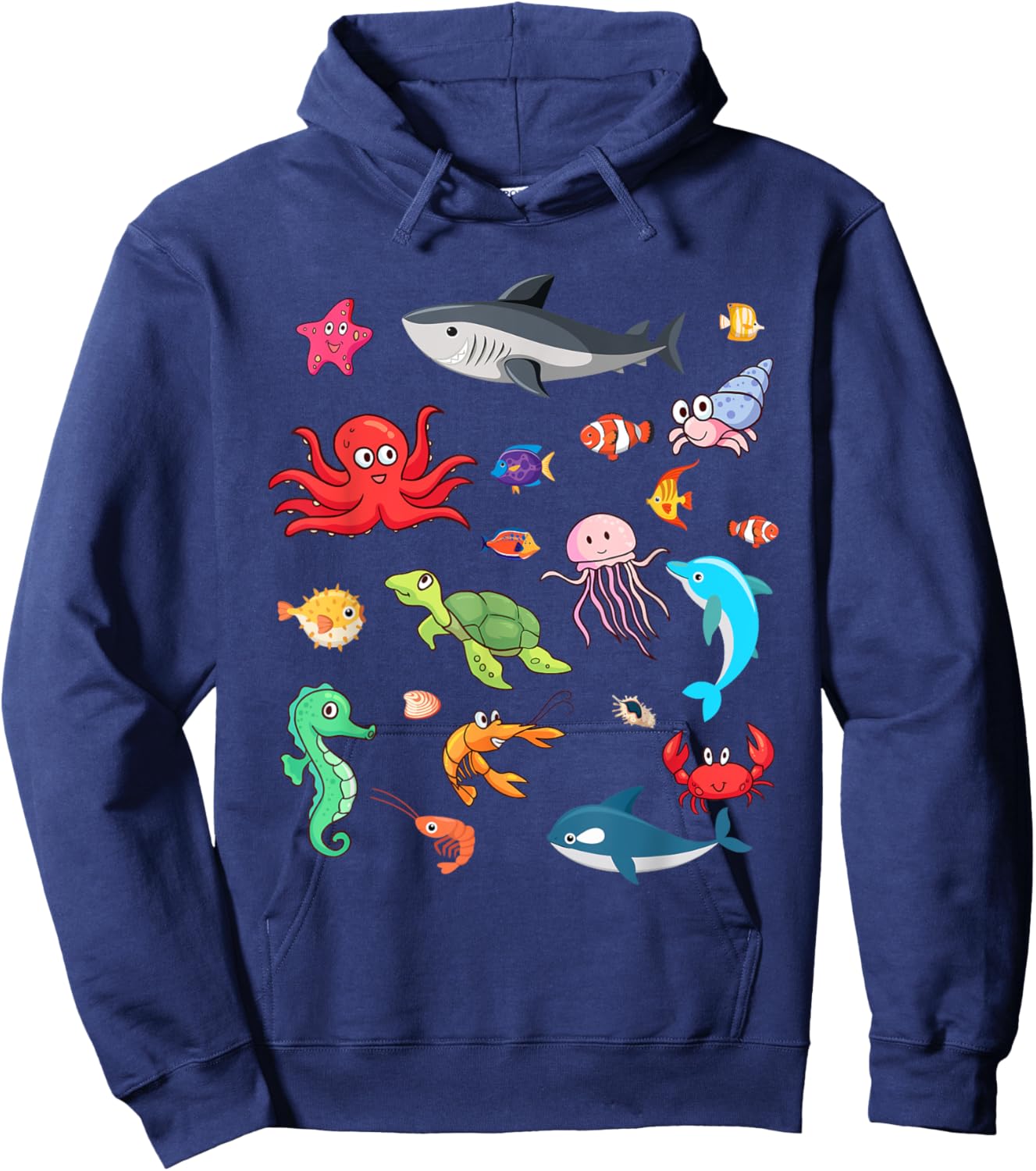 Children Children Sea Creatures Clown Fish Cute Hoodie - Hoodie | Navy