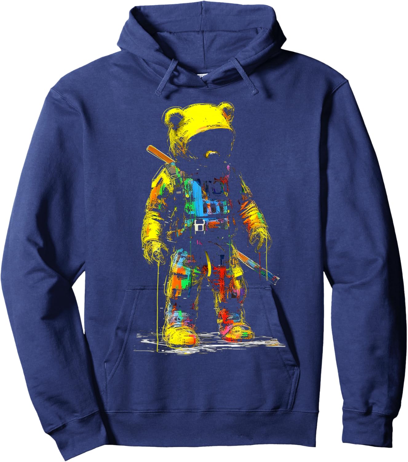 Bear Painting Drawing Colorful Animal Art Bear Hoodie - Hoodie | Navy