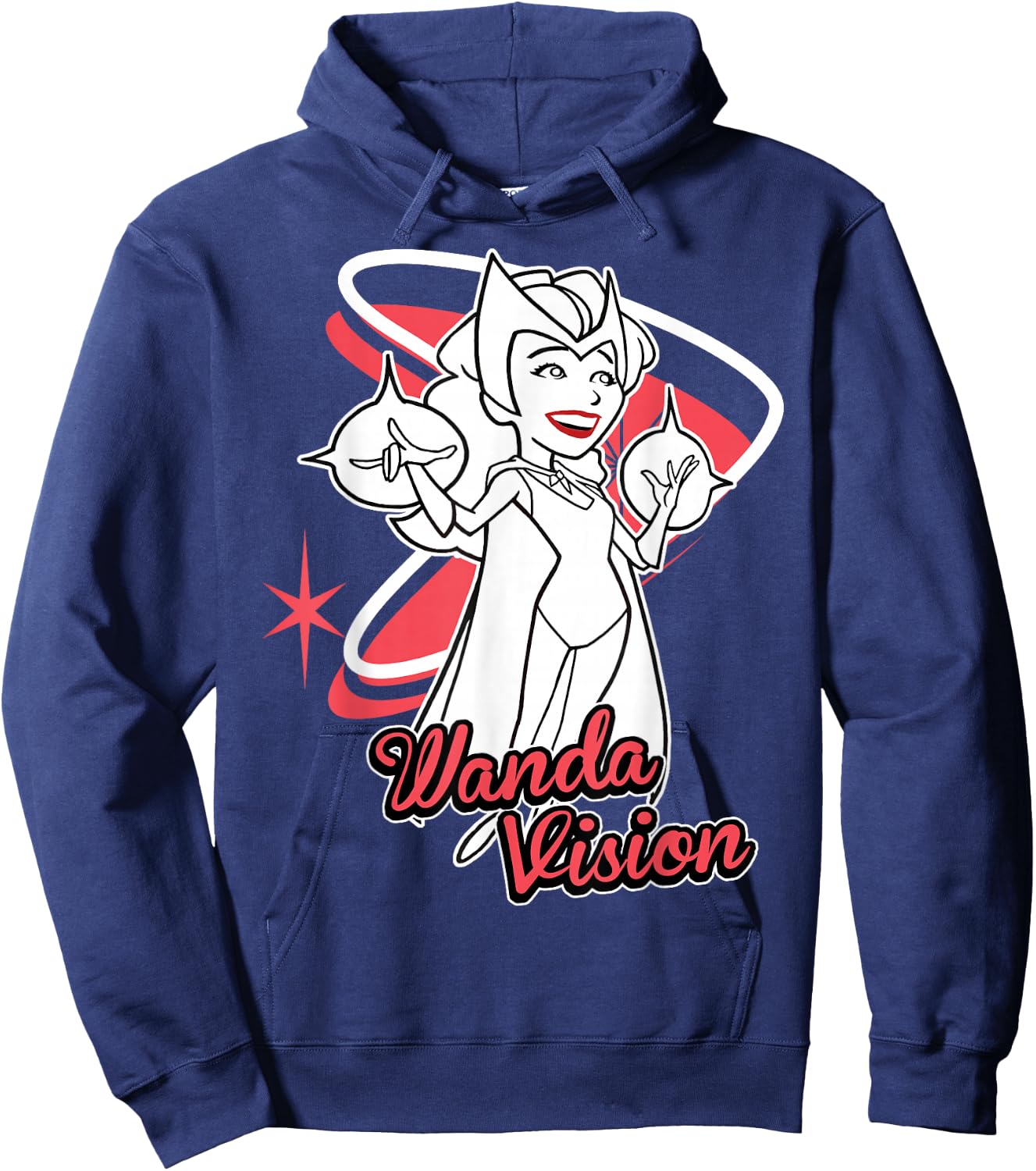 Marvel WandaVision Scarlet Witch Retro Cartoon Hoodie - Hoodie | Navy