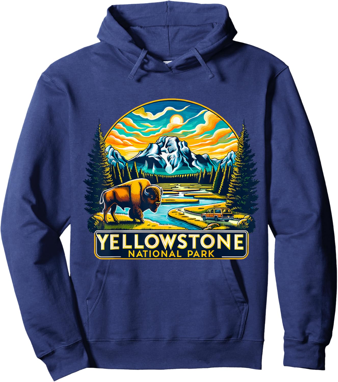 Yellowstone National Park Hoodie - Hoodie | Navy