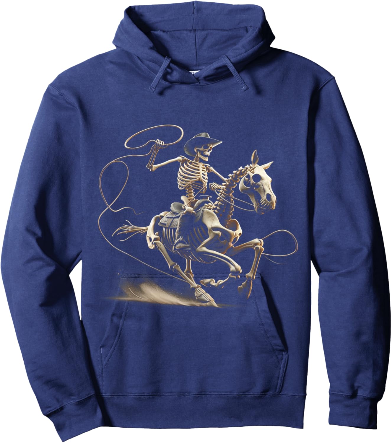 Halloween Cowboy Horse Skeleton Costume Hoodie - Hoodie | Navy