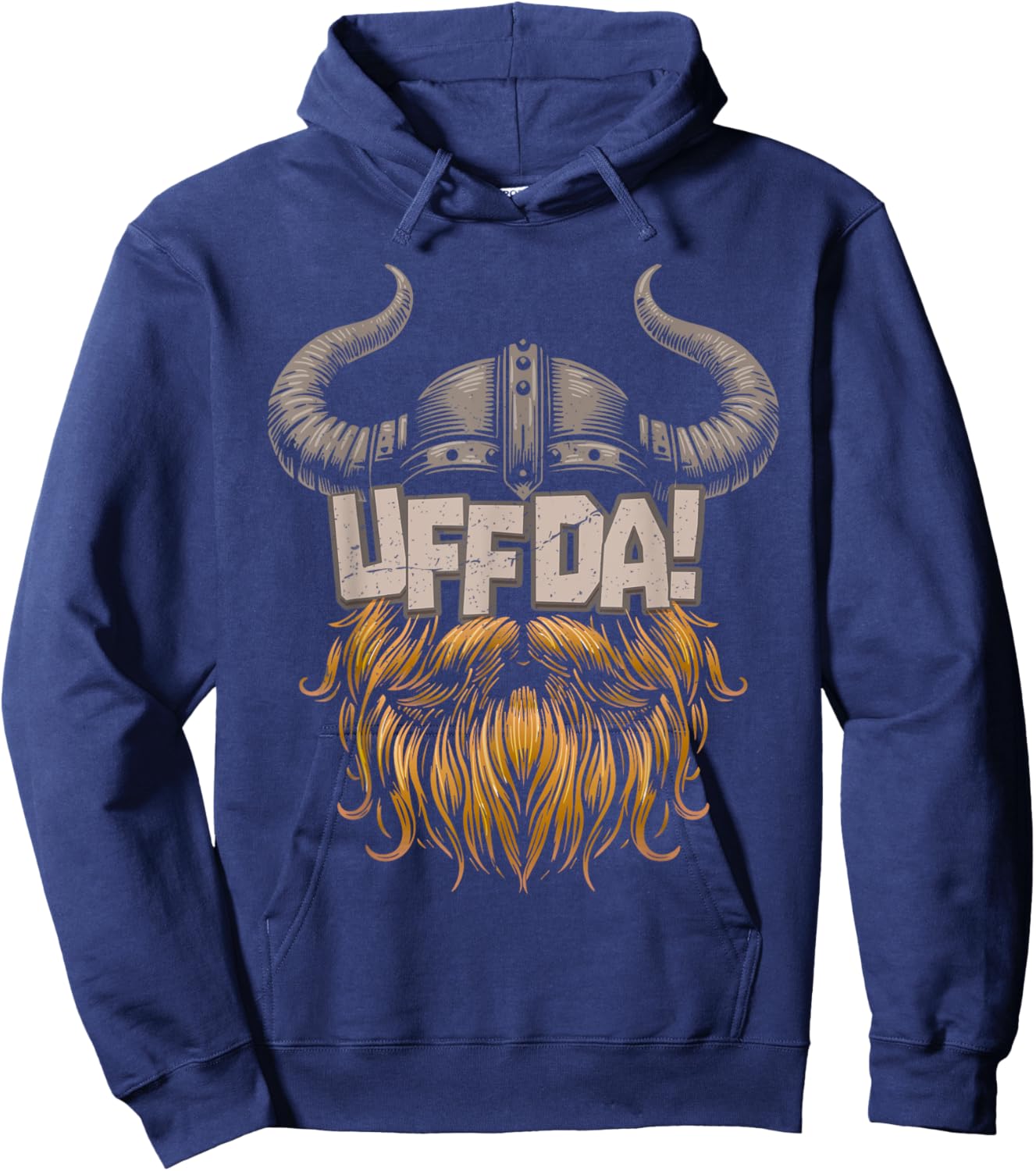 Norwegian Quote: UFF DA - Scandinavian Viking Hoodie - Hoodie | Navy