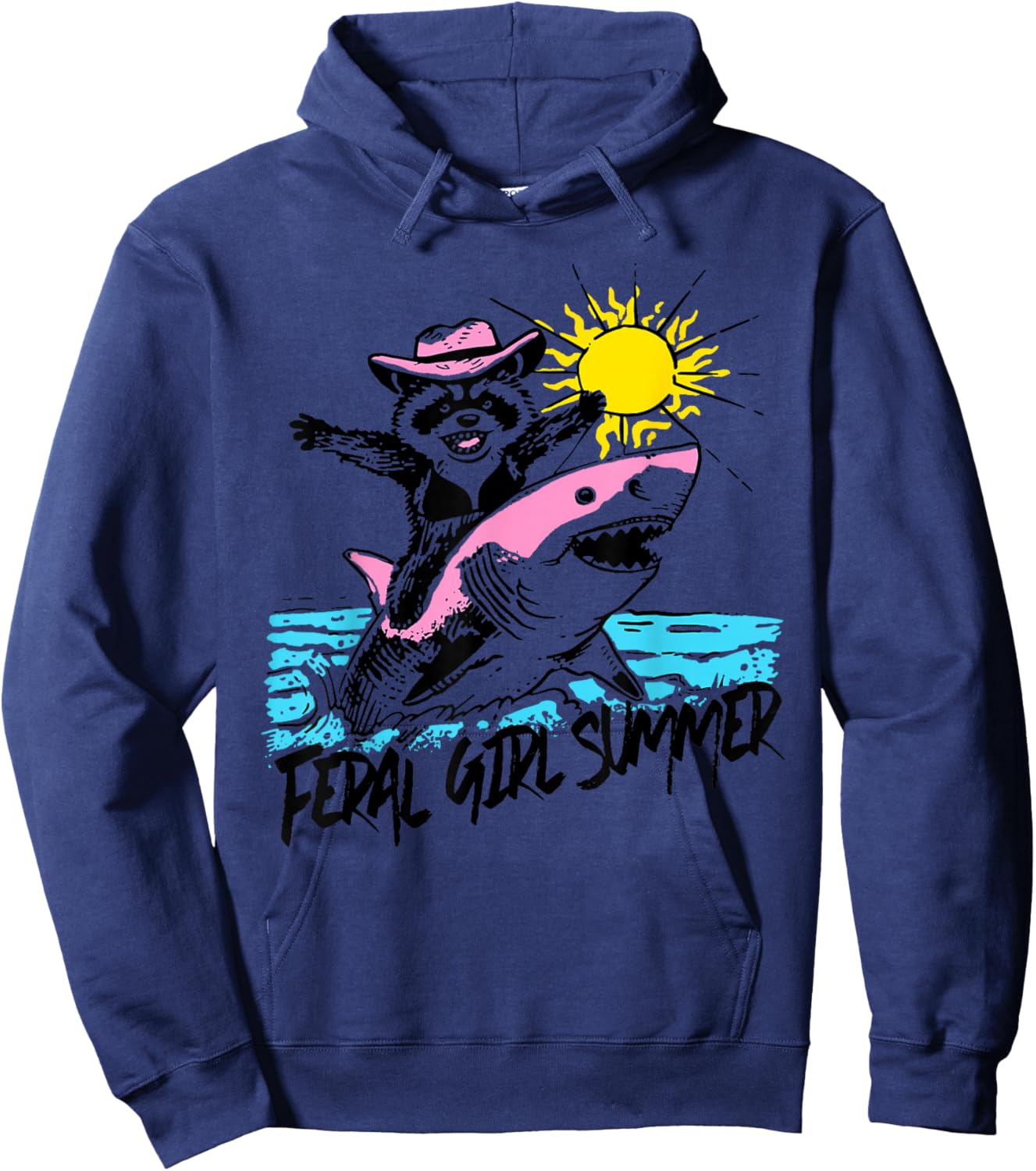 Funny Feral Girl Summer , Women Hoodie - Hoodie | Navy