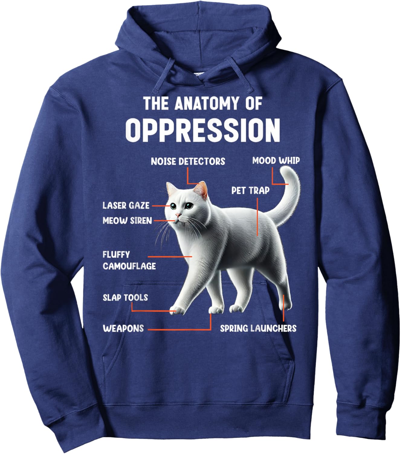 The Anatomy of Oppression Sarcastic Cat Hoodie - Hoodie | Navy