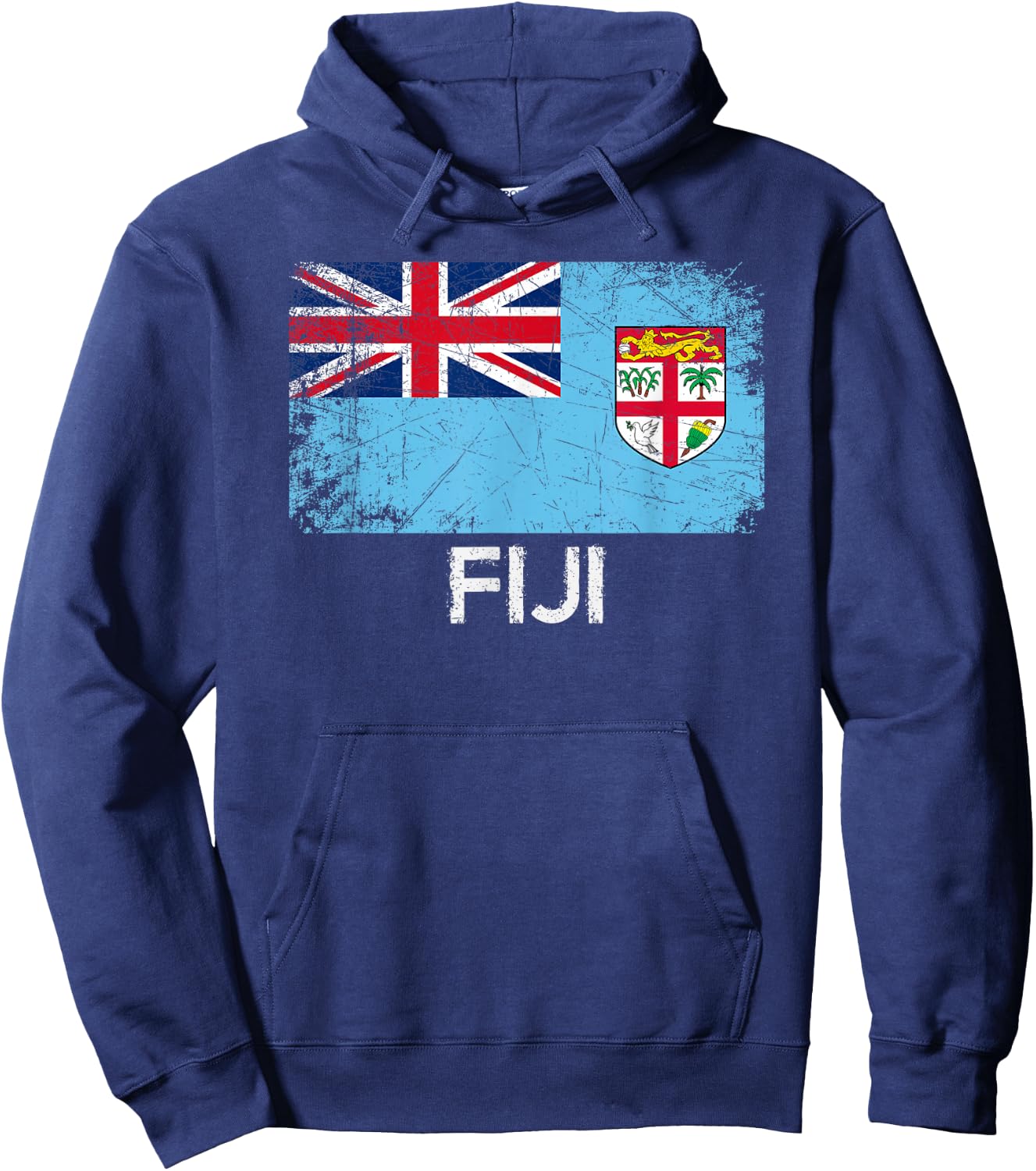 Fijian Flag | Vintage Made In Fiji Gift Hoodie - Hoodie | Navy