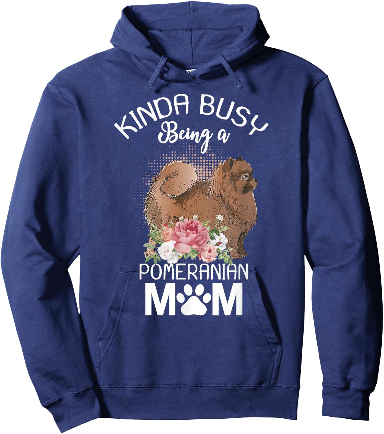 Pomeranian Mom Floral Dog Lovers Women Gift Hoodie - Hoodie | Navy