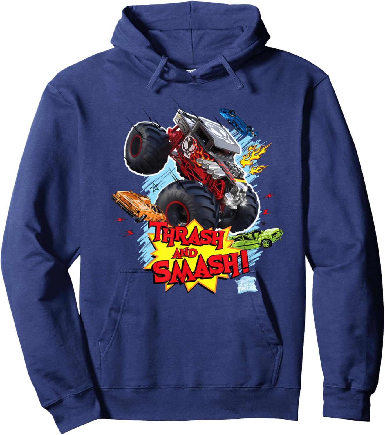 Hot Wheels Monster Trucks - Trash and Smash Hoodie - Hoodie | Navy
