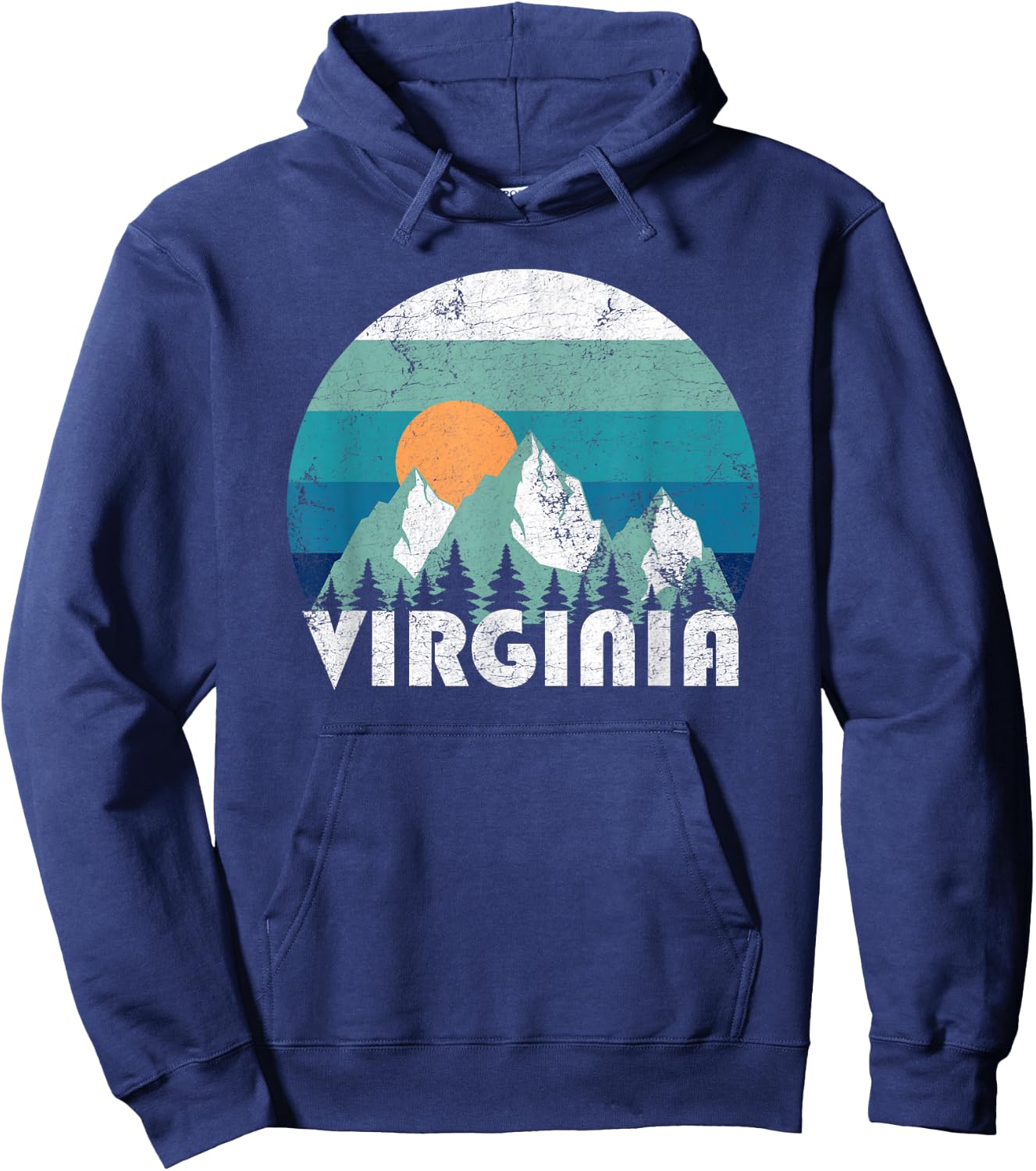 Virginia State Retro Vintage Hoodie - Hoodie | Navy